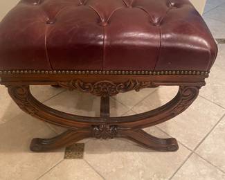 LEATHER BENCH /STOOL   JUST EVERYTHING HERE IS UPSCLE QUALITY ALL THE WAY AND WELL KEPT 