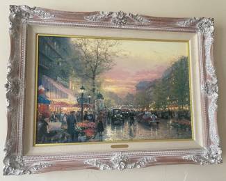 SIGNED KINKADE   ORNATE FRAME - HAVE PAPER ON  THIS ONE TOO