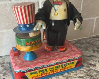 Vintage Mr. Fox The Magician Tin Battery Operated Toy