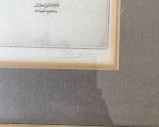 Framed Etching of the White House South Portico