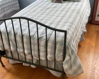 Traditional Teal Metal Twin Bed Frame