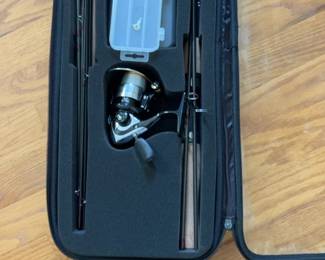 Complete LL Bean Fishing Rod and Reel Travel Kit with Hard Carrying Case