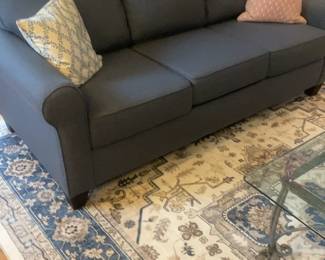 Classic Charcoal Gray Three-Seater Sofa