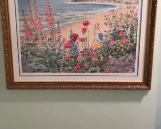 Ruth Basler Burn Framed Coastal Wildflower Landscape Print Signed & Numbered