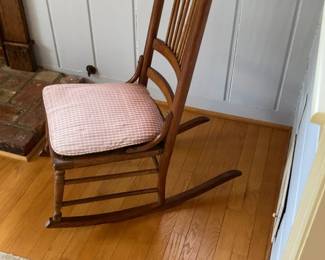 Vintage Spindle Back Wooden Rocking Chair