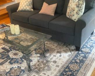 Modern Dark Gray 3-Seater Sofa with Rolled Arms