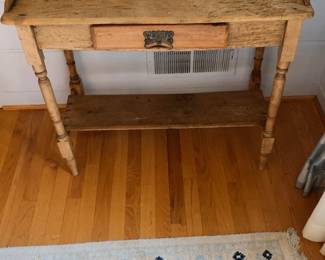 Rustic Antique Wood Writing Desk with Backsplash