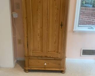Rustic Antique Style Pine Armoire Wardrobe
