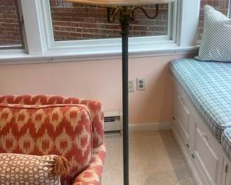 Vintage Style Iron Floor Lamp with Hexagonal Shade