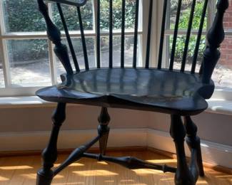 D.R. Dimes Classic Black Windsor Sack-Back Armchair