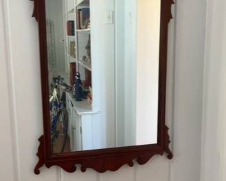 Chippendale Style Mahogany Wall Mirror with Broken Pediment