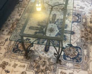 Wrought Iron Coffee Table with Glass Top