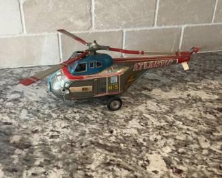 Vintage Momoya "Atlantic H-5" tin litho helicopter toy