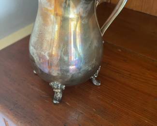 Silver Plate Ornate Vintage Water Pitcher