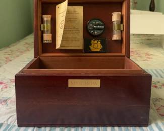 Muchow Wooden Cigar Humidor with Brookstone Hygrometer