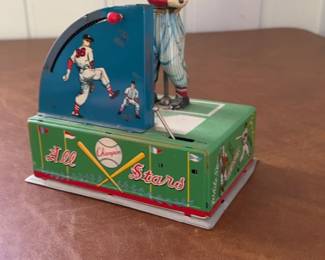 Vintage T. Cohn All Stars Tin Litho Mechanical Baseball Game