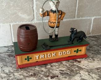 Vintage Cast Iron Trick Dog Mechanical Bank