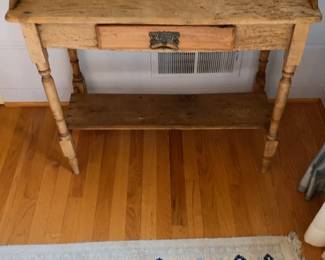 Rustic Antique Wood Writing Desk with Backsplash