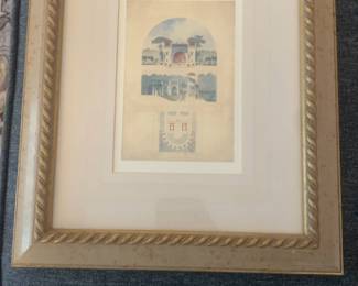 Framed Architectural Arch Watercolor Print