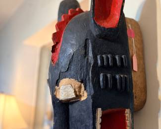 Huge! This is the largest mask in the collection and has been our centerpiece on the wall because to be frank, we have no other place to hang it!