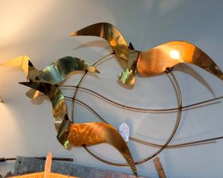 A very vintage signed wall piece of a flock of seagulls:)