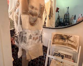 Those crazy things hanging up our screen printed pieces… Either done by the artist or it was a project for one of his student groups. He was an FSU professor. Those other pieces are little packets of fun vintage photos for people like me who like to look at other lives!