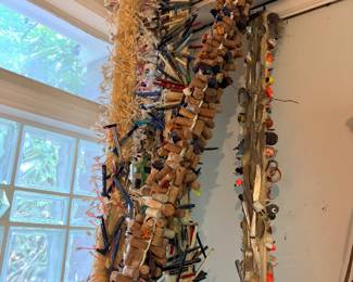 OK, you’re going to want to check these pieces out… Part of the artists Object poles. Pens and corks and Q-tips and razors, etc. etc. etc. Quite impressive altogether here...
