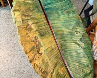 A beautiful Example of a concrete leaf form… I remember Tallahassee nurseries used to carry some, but this is a unique display piece for a large country table…