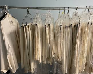 Vintage (70's) Ivory tablecloths with embossed patterns. Chefs coats