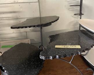 Beautiful & practical - three piece display for cheeses, veggies