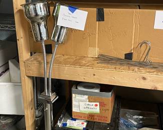 Elegant free-standing carving lights. Below are battery operated lighting and rope lighting