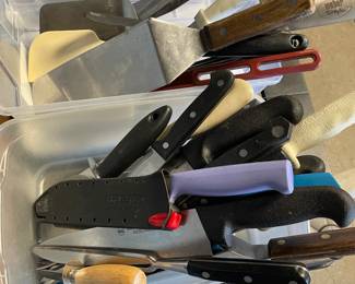 Boxes of utensils plus a box of Chinese kraft pint-sized boxes.