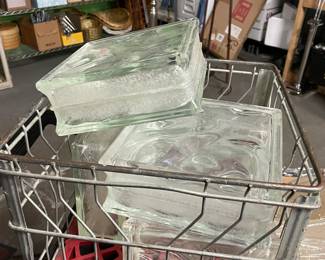 5 crates of glass block.