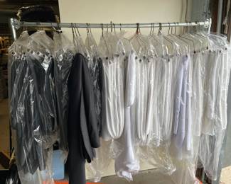 Black 120" rd tablecloths. Vintage (70's) embossed white tablecloths