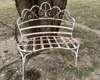 Iron lawn bench