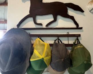 Equestrian metal hat rack