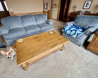 Couch and chair, coffee table and end table 