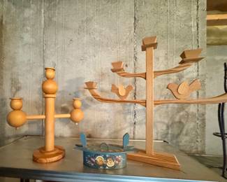 Scandinavian wooden candlabra’s