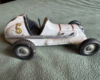 Vintage metal toy race car