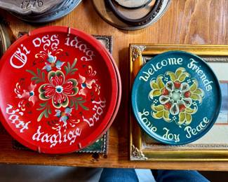 Norwegian decorative wooden plates