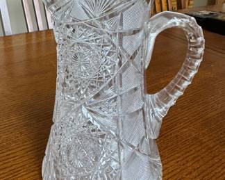 Cut crystal antique pitcher