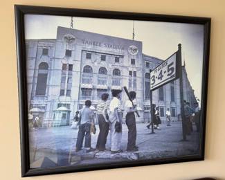 Large b&w photo of Yankee Stadium in the1950’s