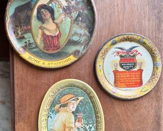 Antique small metal trays