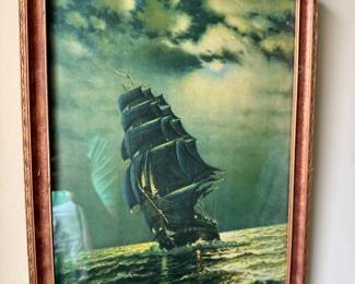 Old ship painting
