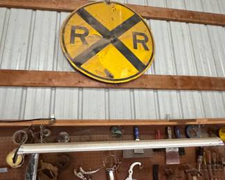 Metal Railroad crossing sign
