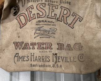 Antique canvas water bag
