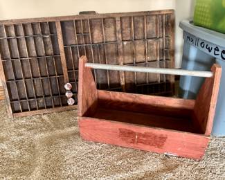 Printers box and old tool box 