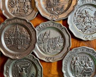 American history pewter plates