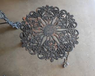 small iron table included with iron chair