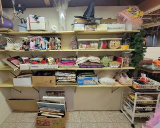 Lots of fabric and craft items